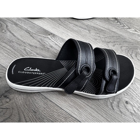 Clarks Cloud Steppers Women's Breeze Sea Black Flip Flops Size Sandals 6.5 NWOT - Picture 6 of 7